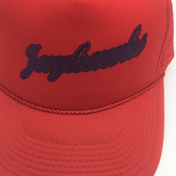 Vintage Trucker SnapBack Kansas KU Jayhawks Mesh - Picture 2 of 8